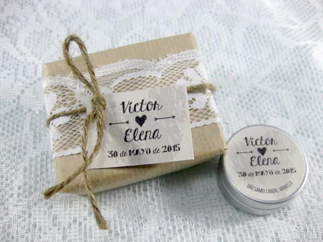 Jabón y bálsamo labial detalle de boda de Victor y Elena